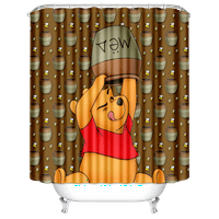 Winnie the Pooh душ завеса, лека тежест плат за душ завеса трайна водоустойчива тъкан подсилена горна подгъва за хотелска вана