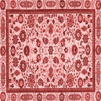 Ahgly Company Indoor Square Abstract Red Modern Area Rugs, 7 'квадрат