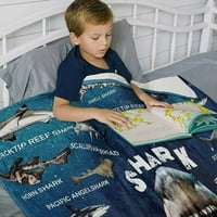Одеяло за акула за момчета за момчета деца момичета бебе възрастни акули подаръци за любители на акули меки фланели за хвърляне на диван за диван