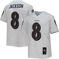 NFL_ Младежта Lamar Jackson White Baltimore Ravens_ Replica Player Jersey