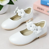 Детски обувки бели кожени обувки Bowknot Girls Princess Shoes Single Shoes Performance обувки Обувки Размер размер