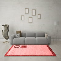 Ahgly Company Indoor Rectangle Solid Red Modern Area Rugs, 3 '5'