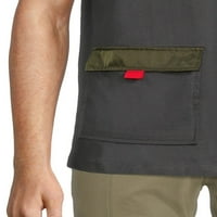 Американски бод мъжки памучен страничен джоб тениска, размери с-2ХЛ