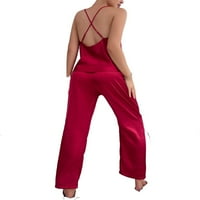 Set Elegant Cami PJ PANT SETS SLEEVELES RED женски пижама комплекти