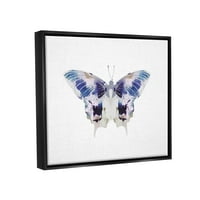 Ступел индустрии ярки лилаво пеперуда насекоми графично изкуство струя черно плаваща рамка платно печат стена изкуство, дизайн от Лия Страатцма