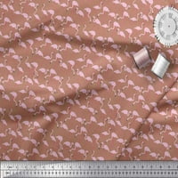 Soimoi Modal Satin Fabric Flamingo Bird Printted Craft Fabric край двора