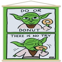 Star Wars: Saga - Yoda Donut Tall Poster с дървена магнитна рамка, 22.375 34
