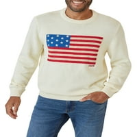 Мъжки памучен емблематичен флаг Пуловер-размери ХС до 4ХБ