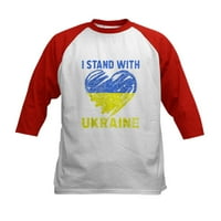 Cafepress - Украински любовник Стоя с бейзболна фланелка на Ukrai - Детска памучна бейзболна фланелка, риза за ръкав