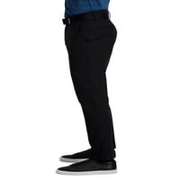 Мъжки готино дясно изпълнение ФЛ слим фит плосък преден панталон, Черен, 36х32