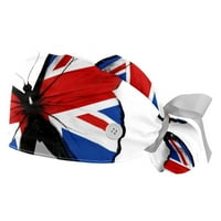 Собствената работна капачка с бутон и кучета за пот кучета животни вратовръзка на гърба за жени мъже UK British Flag Butterfly Design
