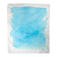 Хвърлете одеяло топло уютно печат фланелен акварелен син цвят акварелен плясък за цветни бледо удобни меки за диван и диван в леглото