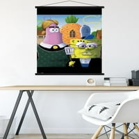 Nickelodeon Spongebob - американски готически стенен плакат с дървена магнитна рамка, 22.375 34