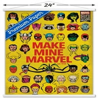 Marvel Comics - Marvel 80th Anniversary - Групов стенен плакат с дървена магнитна рамка, 22.375 34