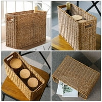 Обработена кошница за съхранение Непокрит държач за тоалетни принадлежности имитират Rattan Woven Basket