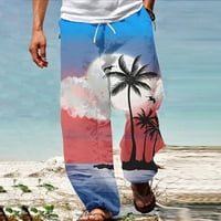 adviicd мъже панталони за горещо време момчета панталони Панталони Панталони Летни плажни панталони торбисти бохо йога хавайци случайни панталони светло синьо 2xl