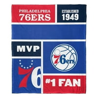 Филаделфия 76ърс НБА Цветен блок персонализирани коприна докосване хвърлят одеяло