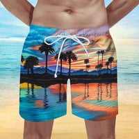 Мъжки печатни Шорти нови тропически Хавайски плаж мода дишащи ежедневни панталони оранжев 3хл полиестер