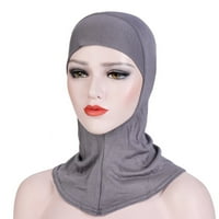 Рокля избор жени лек мек плътен цвят Хиджаб капачка мюсюлманска разтеглив тюрбан пълно покритие шал капачка пълно покритие врата за жени момичета