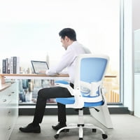 Офис стол бюро стол окото компютър стол ергономичен изпълнителен въртящ се подвижен стол компютър стол с лумбална опора, синьо