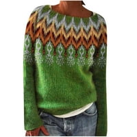 Детегледачка Плюс размер Дамски пуловери нови пристигащи женски кръг врата цвят съвпадение хлабав Мода Пуловер Удобен пуловер клирънс Жените мода