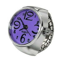 Mwstore Finger Watch Mini регулируема еластична каишка кварц Движение бижута часовник жени мъже пръст гледайте ежедневно облекло