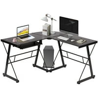 Оформено компютърно бюро с клавиатура табла за домашен офис бюро за игра на игри с драскотини, устойчиви на стъклени стъклени маси за начален офис, черно