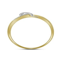 10k жълто злато диамантен пръстен за сърце cttw