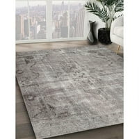 Ahgly Company Machine Wareable Indoor Rectangle Traditional Dark Goldray Area Rugs, 8 '12'