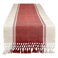 Barn Red Dobby Stripe Table Runner 13x108