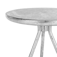 Galexia от средата на века ретро метално столче, сребърен лист
