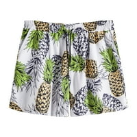 Puawkoer Men Summer Short Pant Printed Кратък свободен тетер Pocket Board Casual Pant Short Beach Fashion Shorts Shorts Xl White