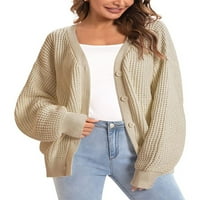 Glonme Ladies Cardigan Sweater Button Down Wear Long Loweve яке жени Уютни пулове