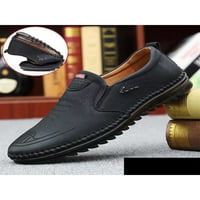 Daeful мъжки ежедневни обувки класически апартаменти комфортни мокасини издълбани приплъзване на обувки за рокли мъже Ръчно шевовете черно 6