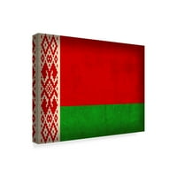 Марка изобразително изкуство 'Беларус затруднен флаг' платно изкуство от червен Атлас дизайни