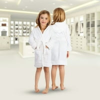 Elowel Pajamas Kids Robe с качулка за момчета и момичета Руби от руно бели размери 2t
