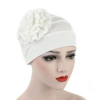 Жени химиоколен косопад - косопад - приплъзване на рак на шапки ТУРБАНИ Мюсюлмански хиджаб Странична шапка за цветя
