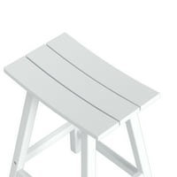 24 Адирондак пластмасови външни бар столове за вътрешен двор, бял