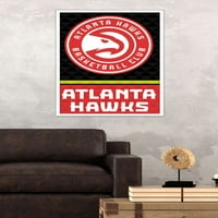 Атланта Хоукс-Плакат За Стена С Лого, 22.375 34