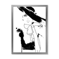 Красив черно-бял модел Висша мода модерна рамка Арт Принт