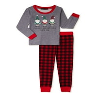 Дерек сърце гноми Празник съвпадение семейство Коледна пижама малко дете Унис спално облекло комплект, 2-парче, размери месеци-5т