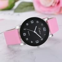 Нископрофилен часовник за женски кожена кварцова лента китката ежедневни аналогови часовници