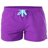Размахвайки мъжки плажни къси панталони еластична талия летни къси панталони ежедневни плувни стволове мъже хавайски тренировки плажни дрехи лилаво s