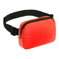 Uxcell Fanny Pack, водоустойчива чанта за колан Crossbody Bum Bag за тренировка за пътуване, оранжево-червено