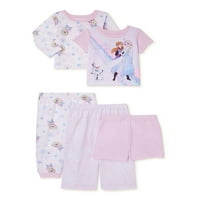 Замразени бебе и малко дете момиче пижама комплект, 5-парче, размери 12м-5т