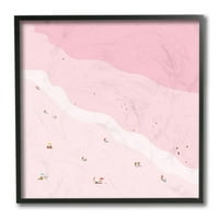 Ступел индустрии розов плаж вълна крайбрежна линия морски глем Черно рамка, 12, дизайн от Виктория кукла