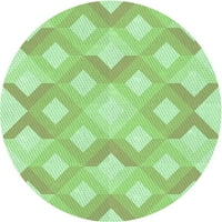 Ahgly Company Indoor Round Marveaded Green Snake Green Area Rugs, 3 'Round