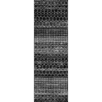 нулум Марокански Блайт бегач килим, 2 '6 20', Черен