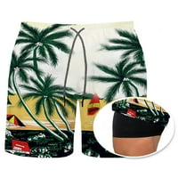 Lumento Mens Leisure Gym Bottoms Хавайски джобове мини панталони ежедневни облицовки летни къси панталони