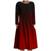 Ежедневни рокли за жени сгъваеми рокли с флорален печат червено ххл